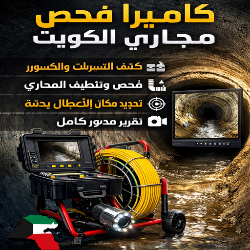 كاميرا فحص مجاري الكويت - ابويحي 90007603 - كاميرا تصوير مجاري - تصوير بايبات مجاري - فحص بايبات المجاري - كاميرا كشف خرير - تصوير بايبات الصرف